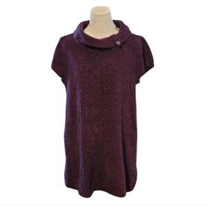 Style & Co. Eggplant Purple Ribbed Cowl Neck Long Sleeve Tunic Sweater Size XL